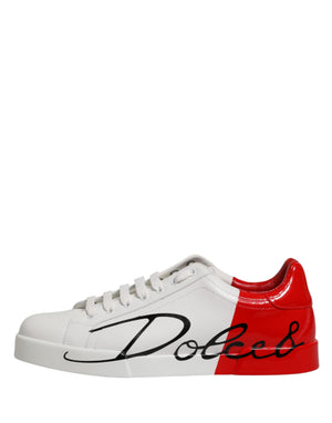 Weiße und rote Portofino Sneakers für Herren