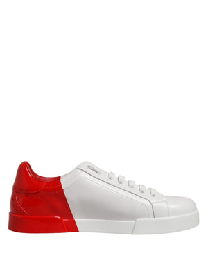 Weiße und rote Portofino Sneakers für Herren