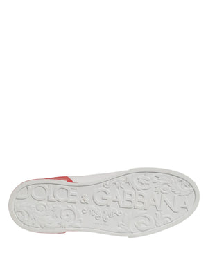 Weiße und rote Portofino Sneakers für Herren