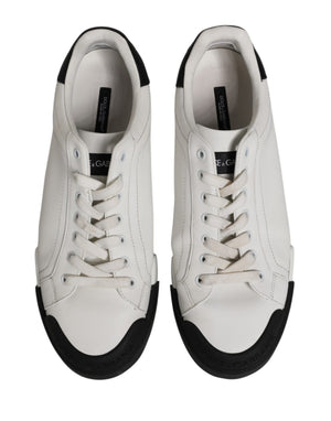 Schwarze und Weiße Leder-Sneakers