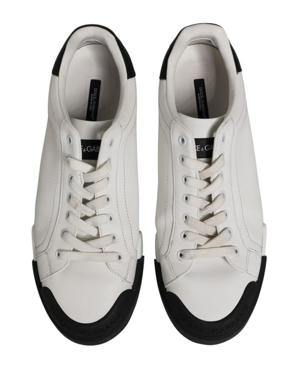 Schwarze und Weiße Leder-Sneakers