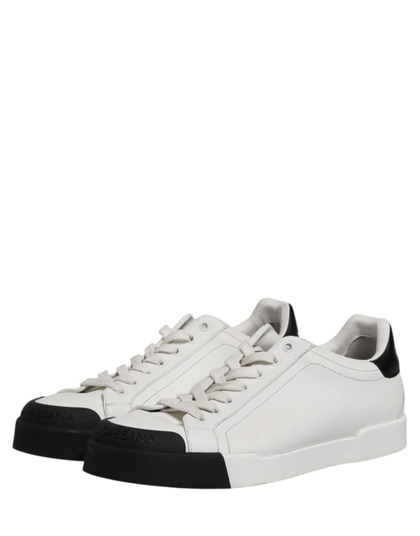 Schwarze und Weiße Leder-Sneakers