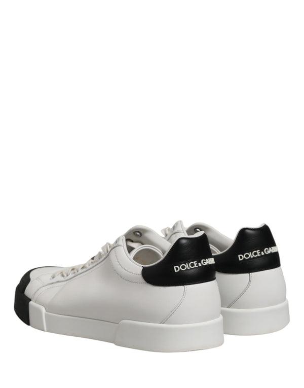 Schwarze und Weiße Leder-Sneakers