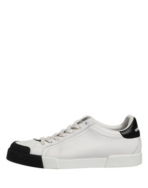 Schwarze und Weiße Leder-Sneakers