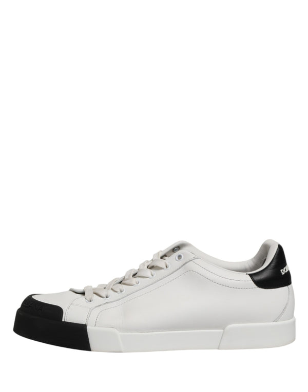 Schwarze und Weiße Leder-Sneakers