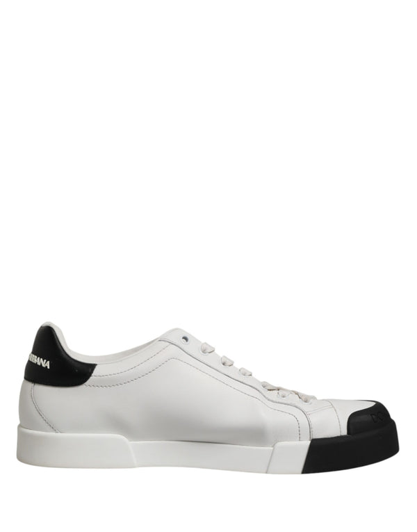 Schwarze und Weiße Leder-Sneakers