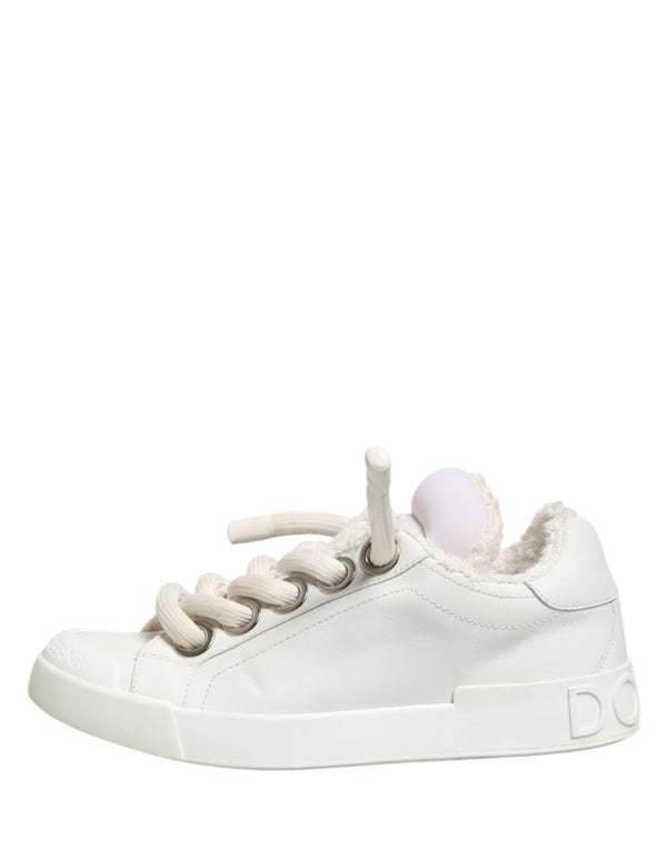 Weiße Leder-Sneakers für Herren