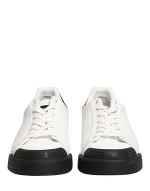 Schwarze und Weiße Leder-Sneakers