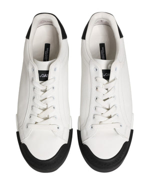 Schwarze und Weiße Leder-Sneakers