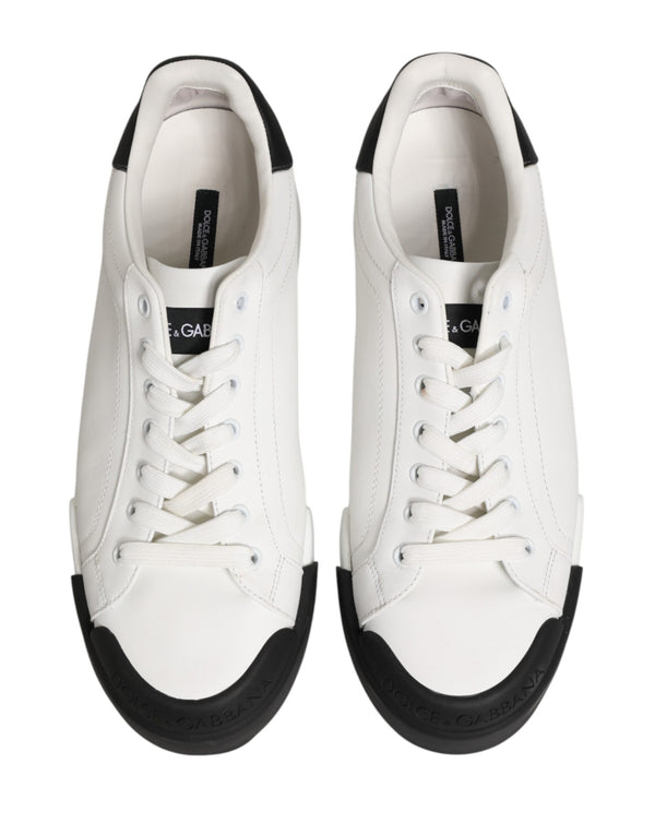 Schwarze und Weiße Leder-Sneakers