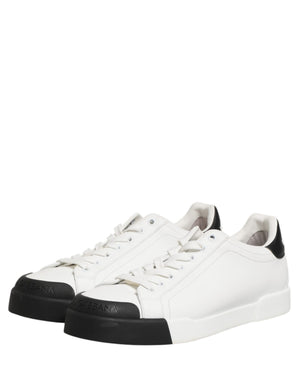 Schwarze und Weiße Leder-Sneakers