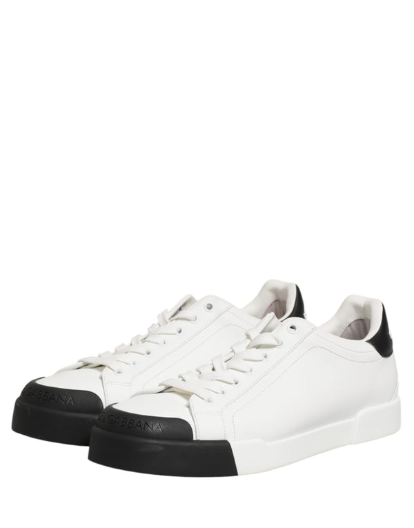 Schwarze und Weiße Leder-Sneakers