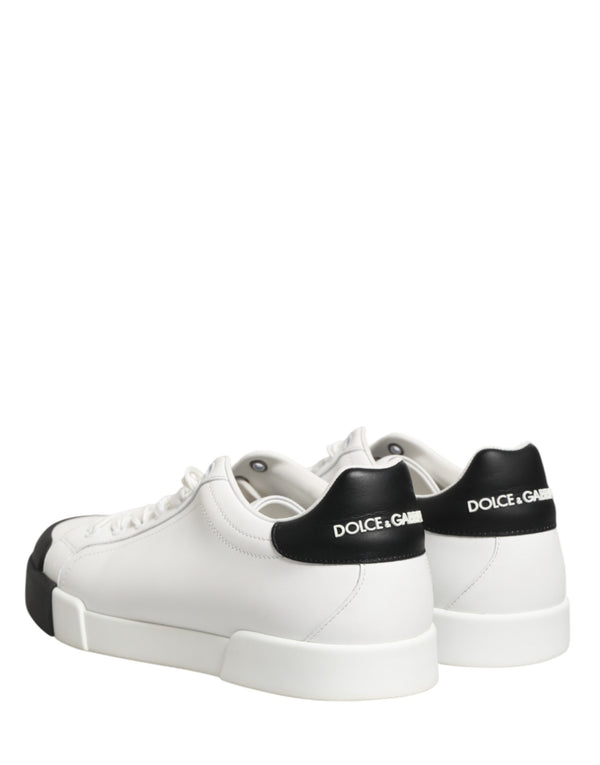Schwarze und Weiße Leder-Sneakers