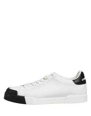 Schwarze und Weiße Leder-Sneakers
