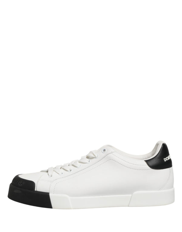 Schwarze und Weiße Leder-Sneakers