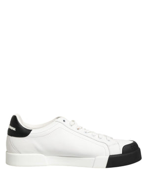 Schwarze und Weiße Leder-Sneakers