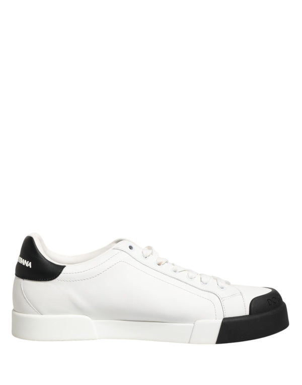 Schwarze und Weiße Leder-Sneakers