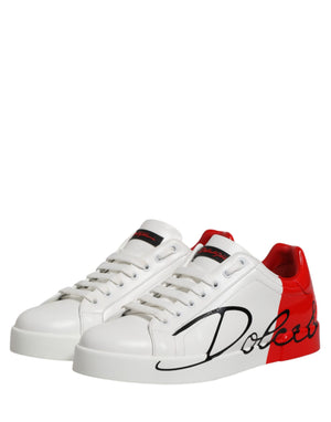 Weiße und rote Portofino Sneakers für Herren