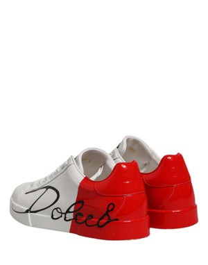 Weiße und rote Portofino Sneakers für Herren