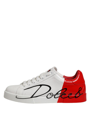 Weiße und rote Portofino Sneakers für Herren