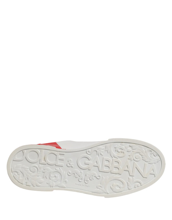 Weiße und rote Portofino Sneakers für Herren