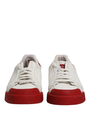 Schwarze und rote Leder-Sneaker für Herren