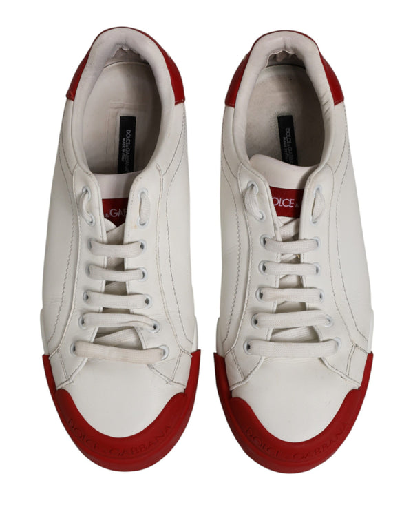 Schwarze und rote Leder-Sneaker für Herren