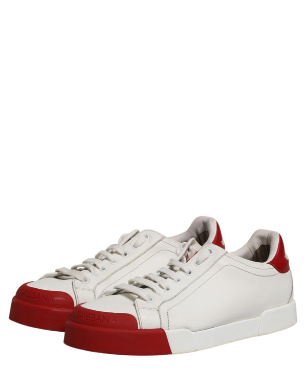 Schwarze und rote Leder-Sneaker für Herren