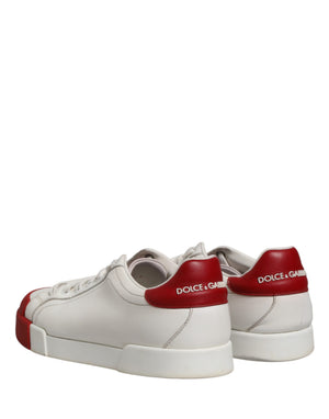 Schwarze und rote Leder-Sneaker für Herren