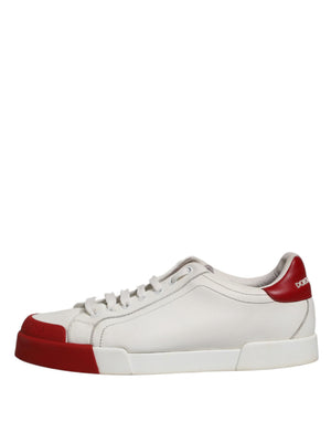 Schwarze und rote Leder-Sneaker für Herren