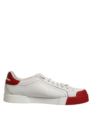 Schwarze und rote Leder-Sneaker für Herren