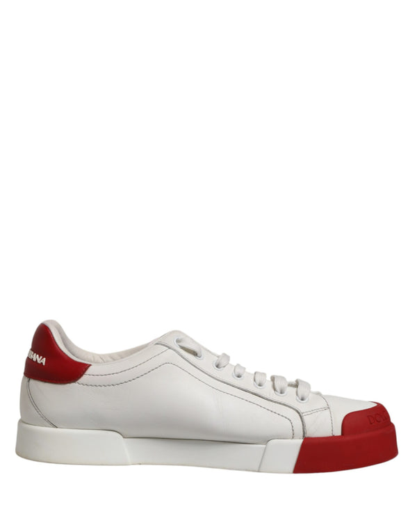 Schwarze und rote Leder-Sneaker für Herren