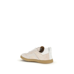 Cremefarbene Kalbsleder Bos Taurus Sneakers