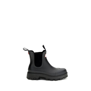 Schwarze Gummistiefel im Chelsea-Stil