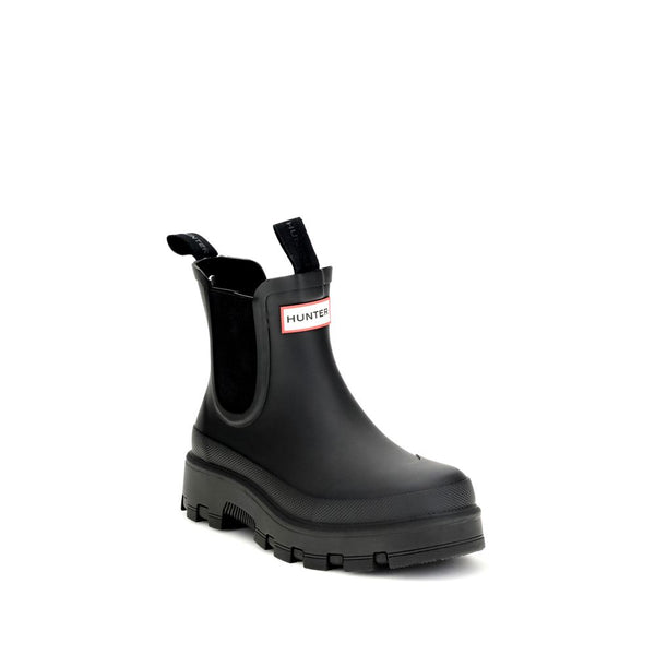 Schwarze Gummistiefel im Chelsea-Stil