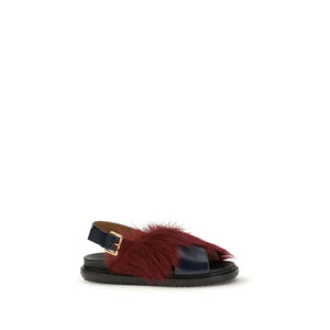 Multicolor Kalb Bos Taurus Leder-Flache Sandalen