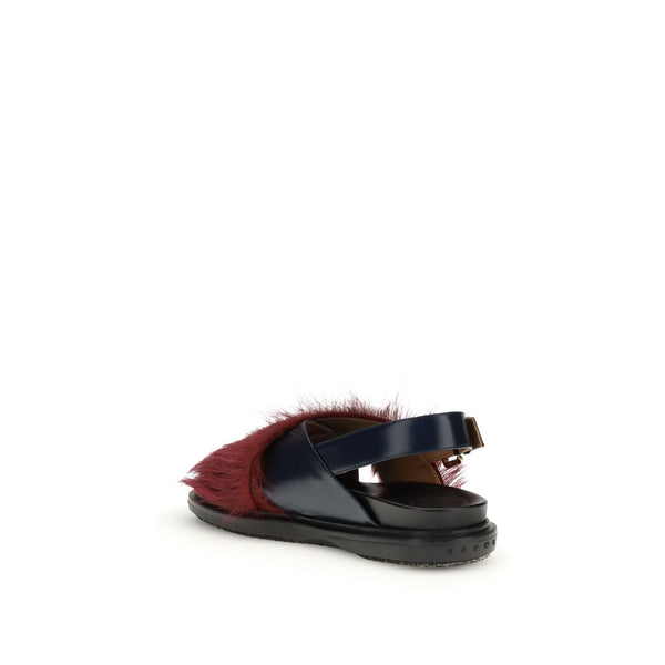 Multicolor Kalb Bos Taurus Leder-Flache Sandalen