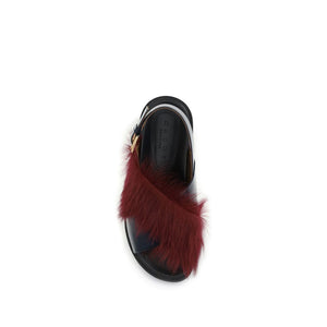 Multicolor Kalb Bos Taurus Leder-Flache Sandalen