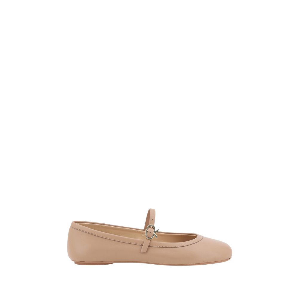 Beige Kalbsleder Bos Taurus Ballerinas