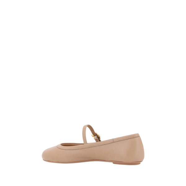 Beige Kalbsleder Bos Taurus Ballerinas