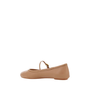 Beige Kalbsleder Bos Taurus Ballerinas