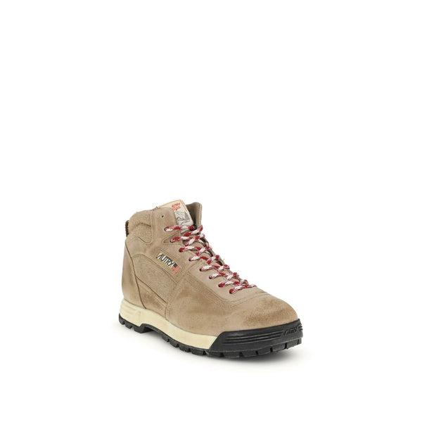 Beigefarbene Gummistiefel mit Schnürung
