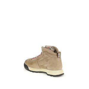 Beigefarbene Gummistiefel mit Schnürung