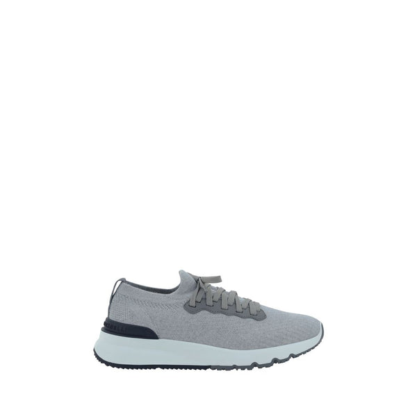 Graue Gummisneaker im Low-Top-Stil
