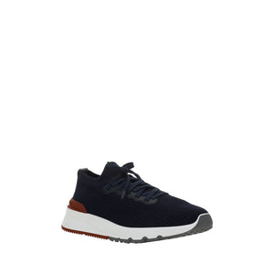 Blaue Gummisohle Sneakers mit niedrigem Schaft