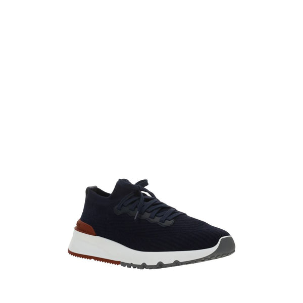 Blaue Gummisohle Sneakers mit niedrigem Schaft