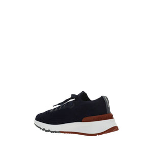 Blaue Gummisohle Sneakers mit niedrigem Schaft