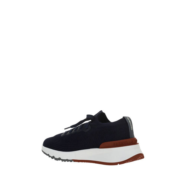 Blaue Gummisohle Sneakers mit niedrigem Schaft