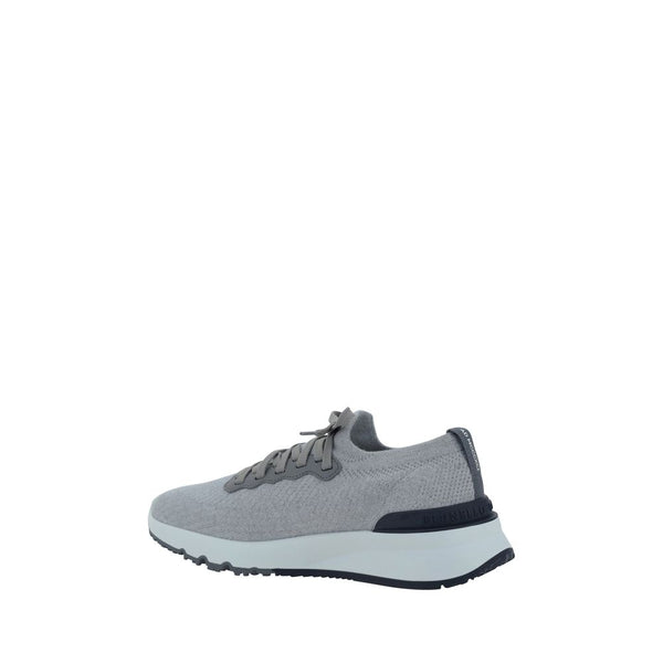 Graue Gummisneaker im Low-Top-Stil