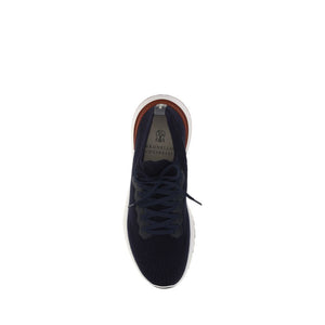 Blaue Gummisohle Sneakers mit niedrigem Schaft